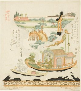 Takeda Mechanical Device: Haku Rakuten (Chinese: Bai Juyi) and the Fisherman by Kubo Shunman