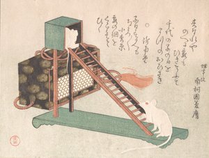 White Mice Playing, probably 1816 by Kubo Shunman