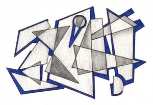 Abstract Blue Geometry