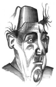 Abstract Fez Hat Portrait by Kulik