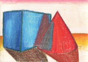 Blue Cube Red Cone by Kulik