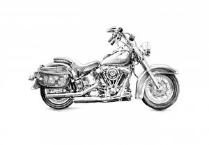 Classic Motorcycle Drawing