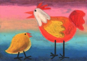 Colorful Rooster Chick by Kulik