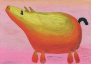 Colorful Whimsical Pig