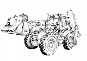 Detailed Backhoe Loader