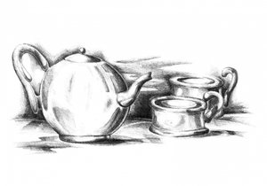 Elegant Tea Set Sketch