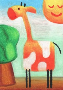 Happy Cartoon Giraffe
