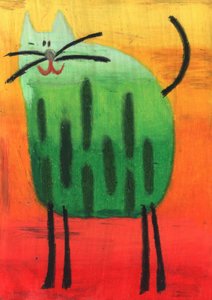 Happy Green Cat