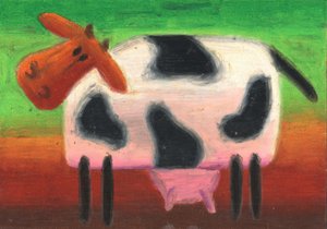 Happy Whimsical Cow