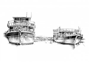 Harbor Boats Sketch