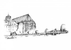 Historic Riverfront City Sketch