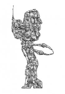 Intricate Cyborg Figure