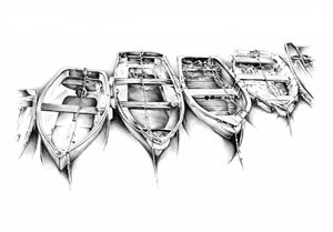 Moored Wooden Boats