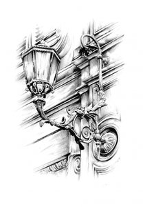 Ornate Street Lamp Sketch