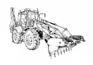 Powerful Backhoe Illustration