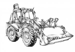 Powerful Backhoe Sketch