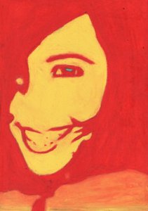 Red Pop Art Smile by Kulik