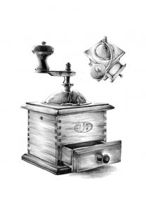 Vintage Coffee Grinder Still Life