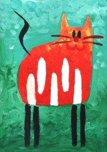 Whimsical Orange Cat