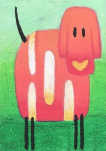 Whimsical Red Dog