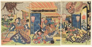Minamoto no Yorimitsu and His Retainers Defeat the Earth Spider, c. 1804-1818