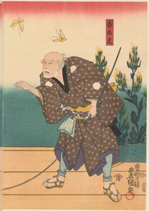 Shirotayū with Two Butterflies by Kunisada (I) , Utagawa