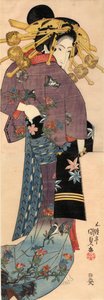A Standing Bijin, ca 1820 by Kunisada
