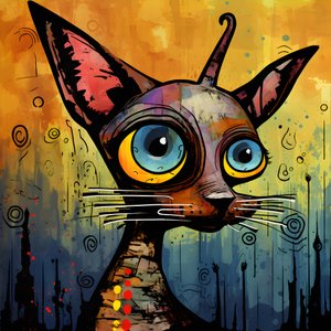 Cartoon Whimsical Sphinx Cat