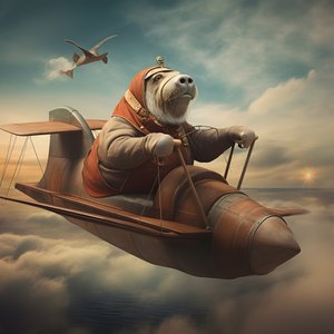 A Walrus Flying an Airplane 1