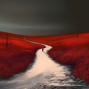 A Long Red Road. Walking. Like the Hero Who Never Ran. 1