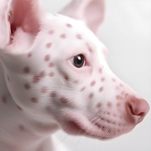 Fascinating Close-up of Pig Pink on White Animal Dalmatian Spots in Moiré Pattern 2