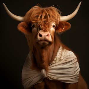 Highland Cow as Marilyn Monroe 2