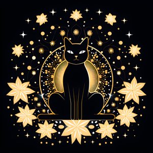 Cat Meditating on a Lotus Flower 2