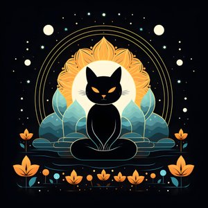 Cat Meditating on a Lotus Flower 3
