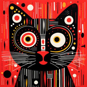 Cat in Black and Red Stripes 3