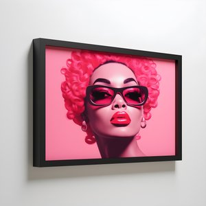 Artwork of a Black Woman in a Pink Wooden Frame Proclaiming She Is Strong 1