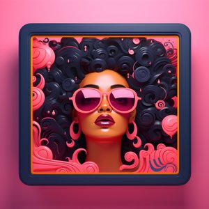 Artwork of a Black Woman in a Pink Wooden Frame Proclaiming She Is Strong 3