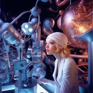 Super-Resolution Electron Microscope Shot of Woman in the Artistic Style of David LaChapelle 3