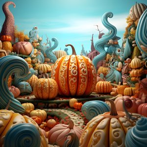 Colorful Pumpkins in 3D 4