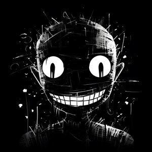 The Smiling Face is Drawn on Black Paper 2