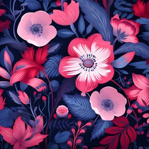 A Bouquet of Flowers in Pink and Blue 3