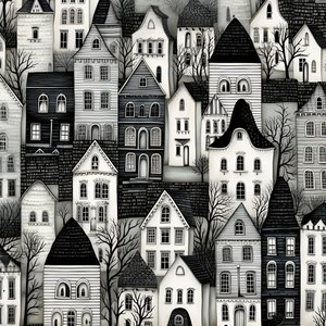 A Black and White Picture of Houses 4