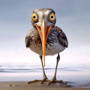 A Sandpiper Holds a Fish 3