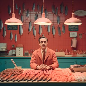 A Surreal Image of a Polish Fishmonger from the 1950s 2 by Kurt Heppke