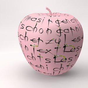 Framed Apple with Letters II by Kurt Heppke