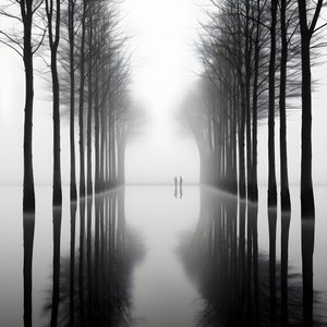 Black and White Photos of Trees on the Water 2