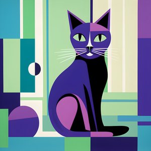 To Create a Striking Contrast, Silver Cat Sits in the Style of Modernist Clear Lines 3