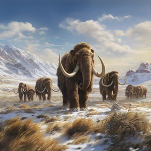 Woolly Mammoth Herd in the Tundra 3