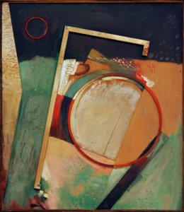 Untitled (Picture with Ring and Frame) by Kurt Schwitters