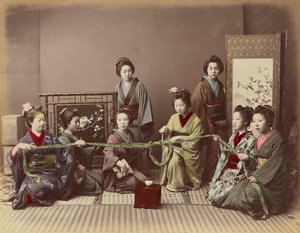 Japanese Girl Playing Game, c.1880